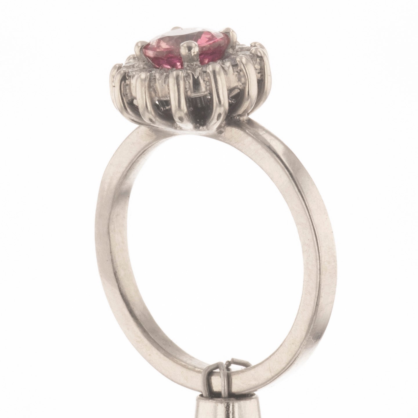 Pink sapphire and diamonds ring