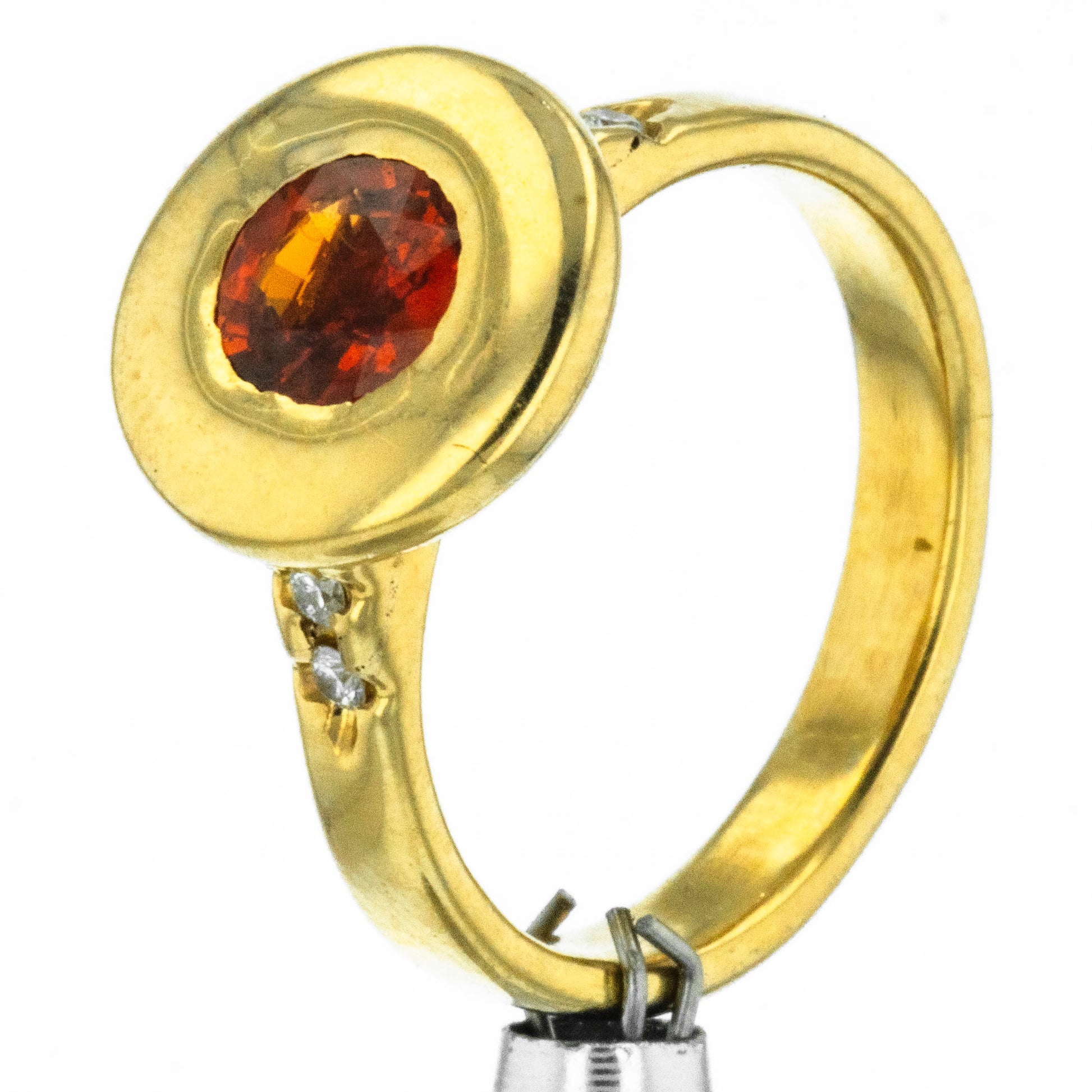 Orange sapphire engagement ring
