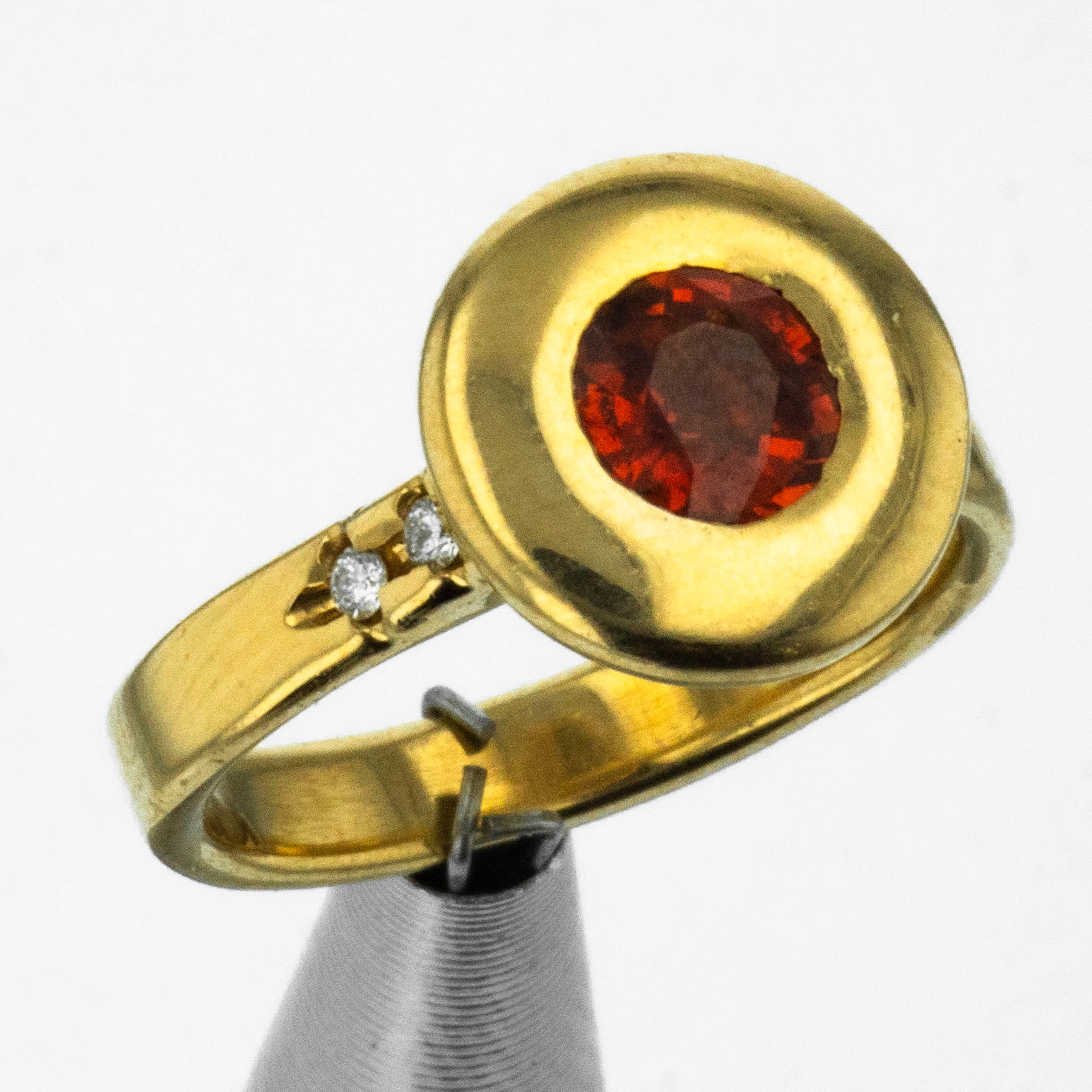 Orange sapphire ring