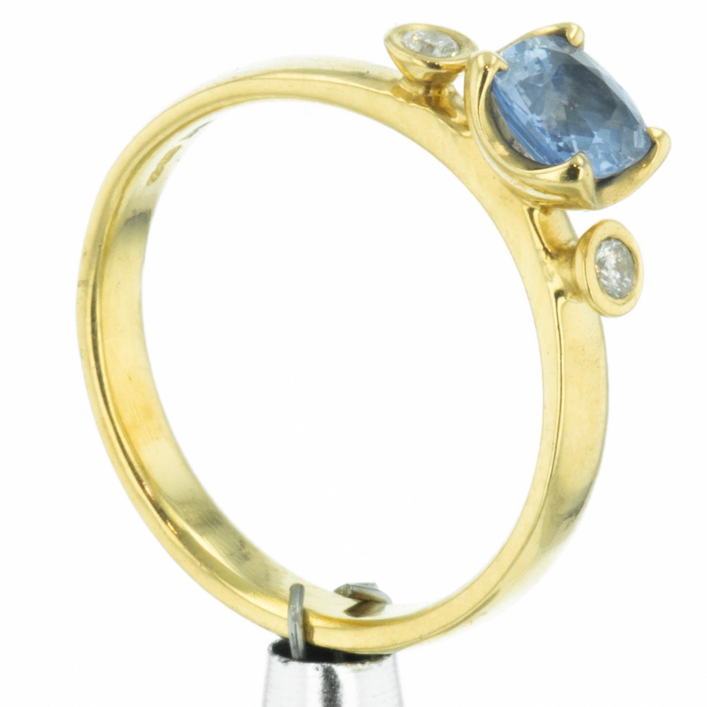 sapphire diamond yellow gold ring