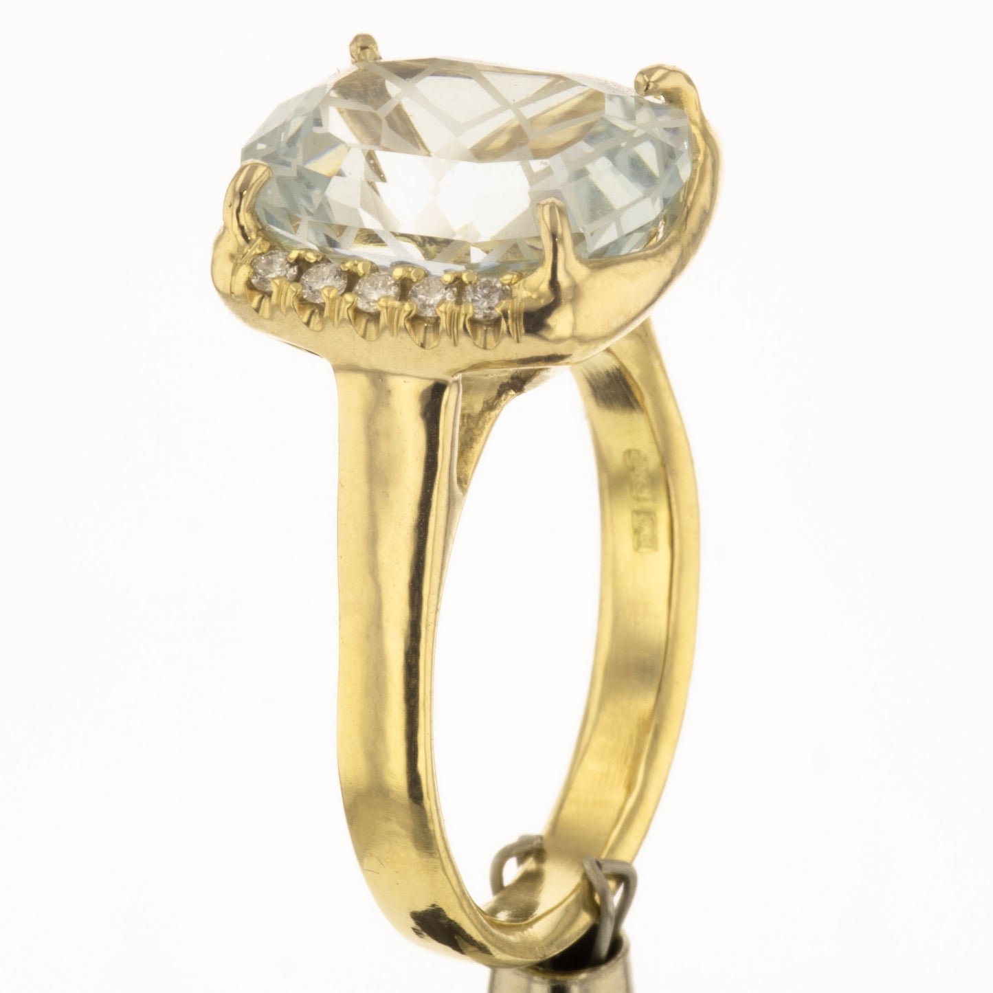 Topaz and diamond ring