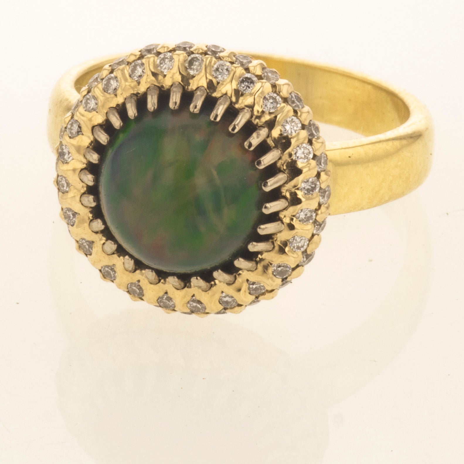 Ethiopian Opal and diamonds ring