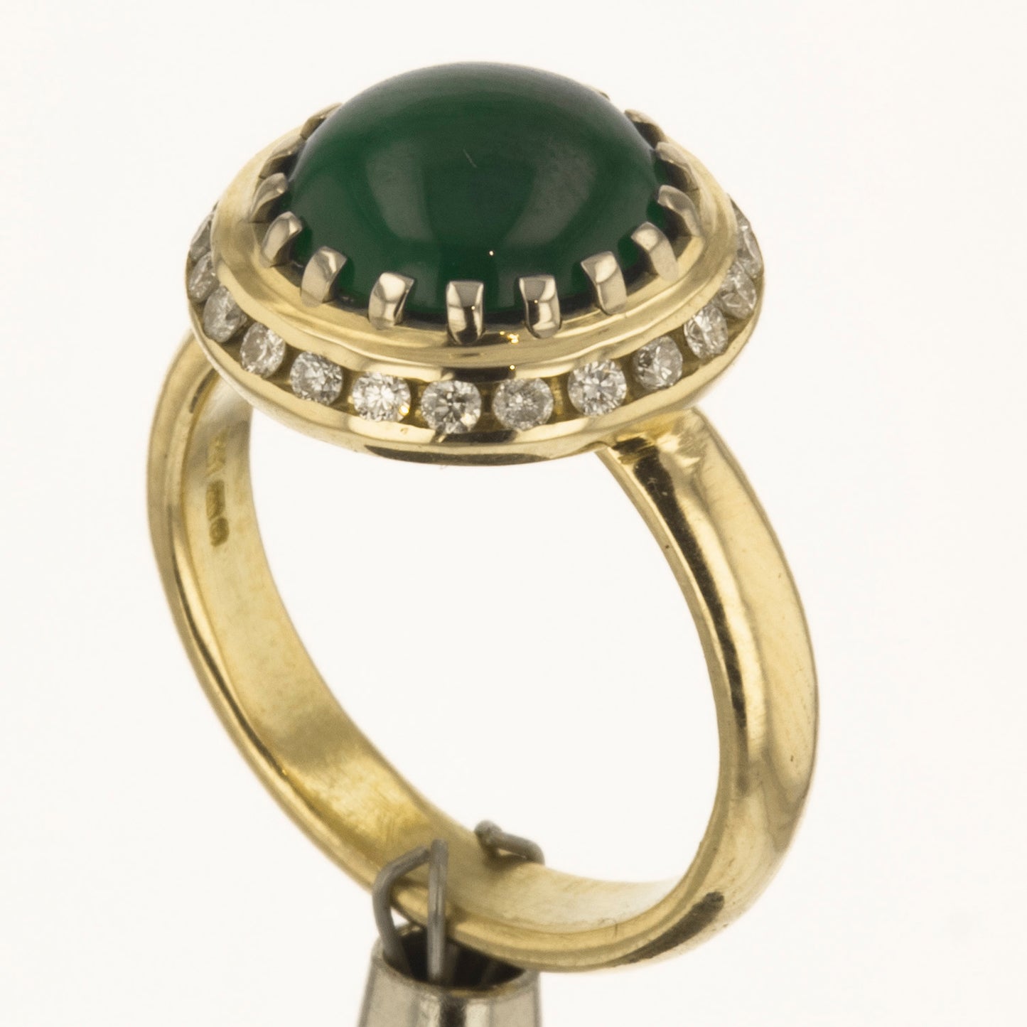 Green jade engagement ring