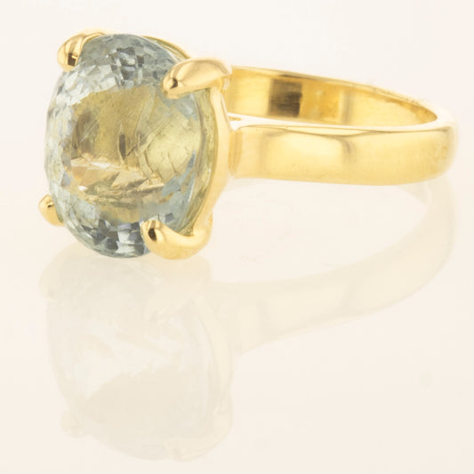 gold aquamarine ring