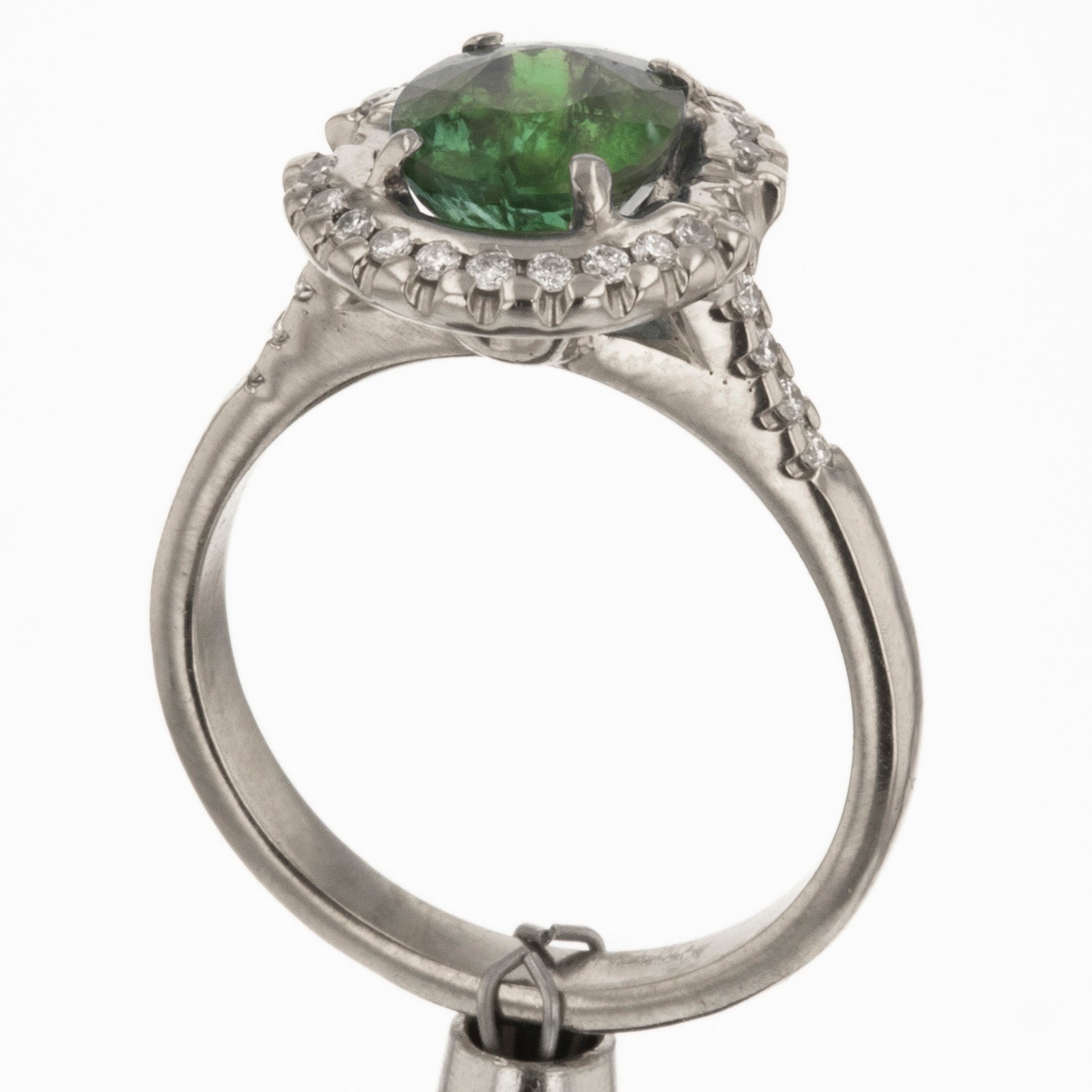 green tourmaline and diamond ring