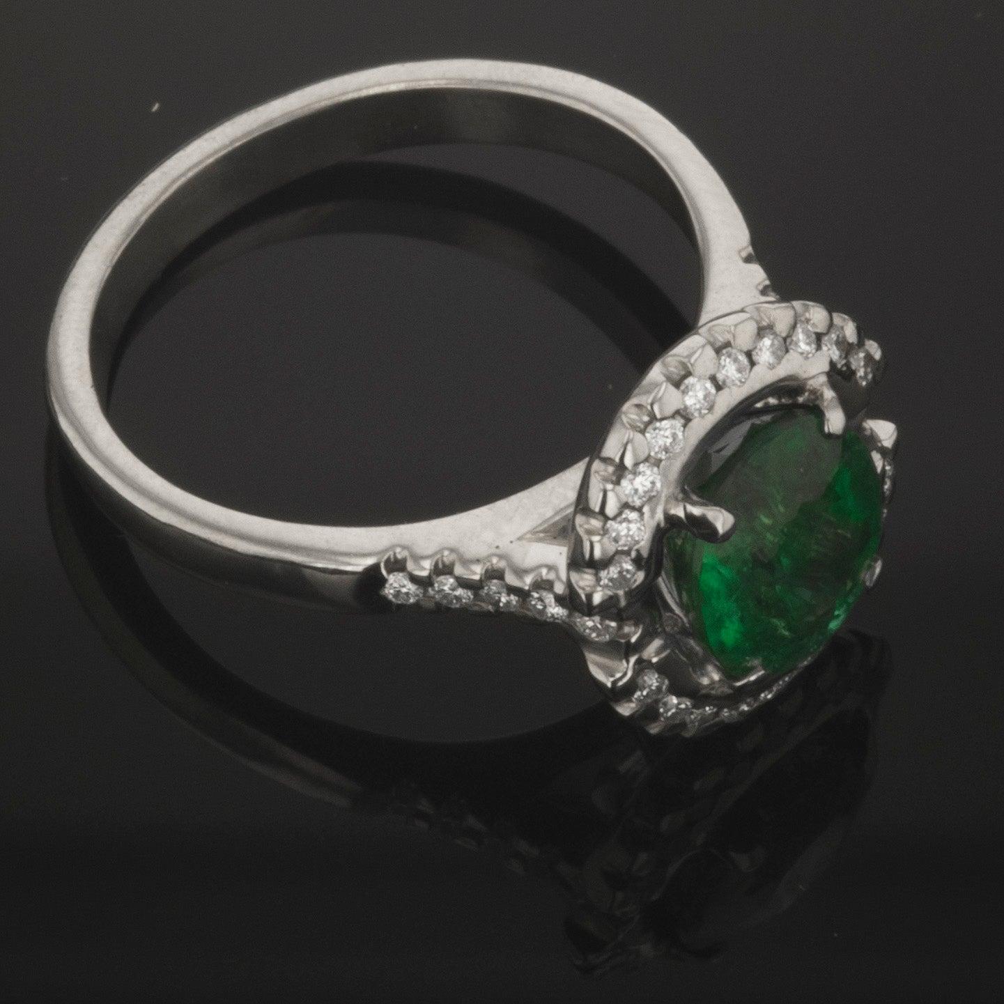 Tourmaline and diamonds engagement ring