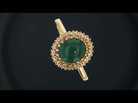 Jade and diamonds engagement ring