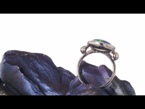 Ethiopian opal engagement ring