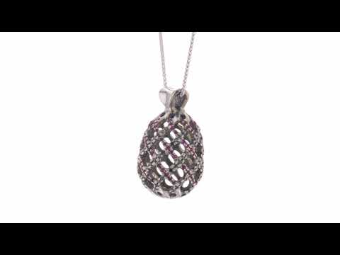 black diamond ruby pendant