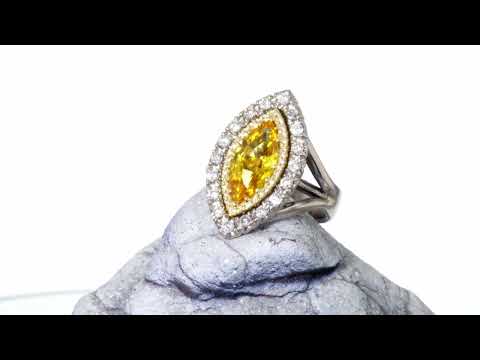 Marquise yellow sapphire ring