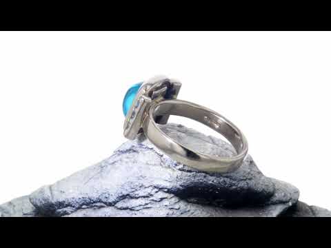 white gold ring with zircon