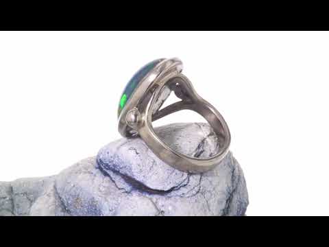 Black Opal engagement ring