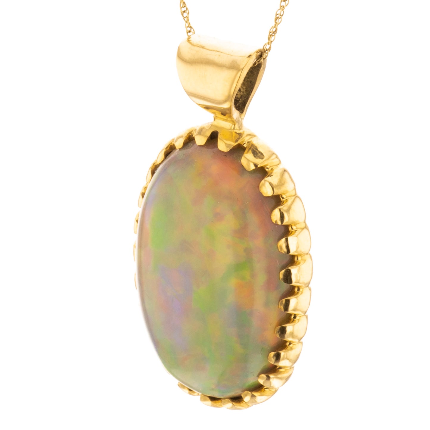 opal yellow gold pendant