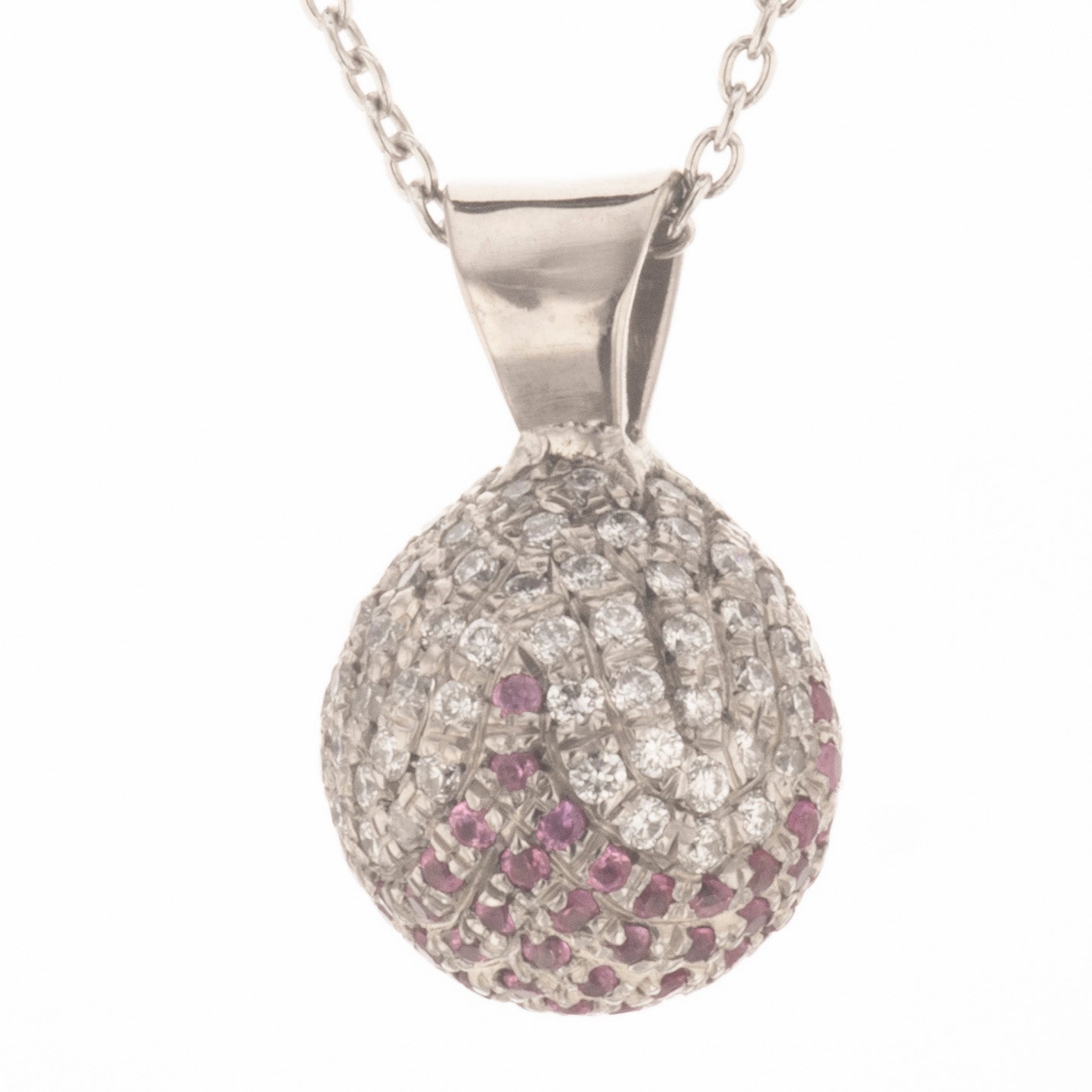 sapphire diamond white gold pendant